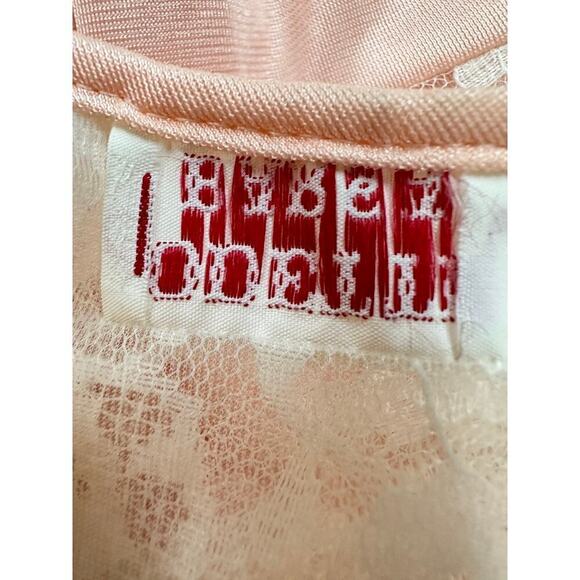 VTG Odette Barsa Slinky Nylon Peach Nightgown Lace Trim/Collar NWOT - Picture 6 of 7